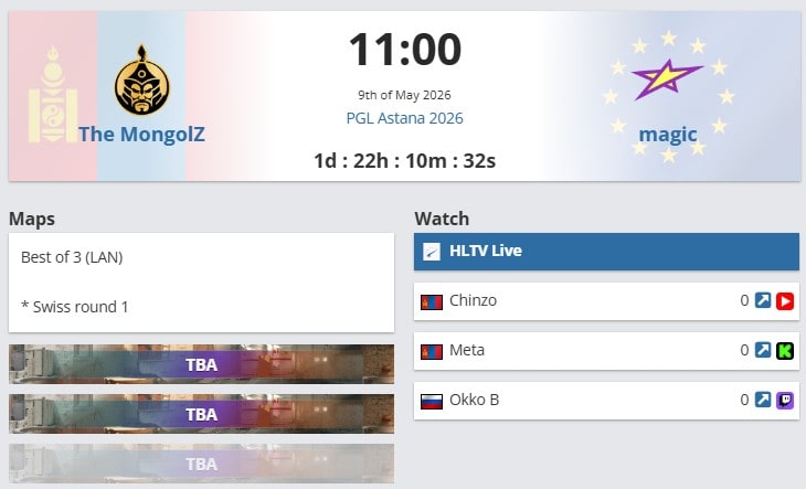 The MongolZ PGL Astana-д Magic-ийн эсрэг тоглоно