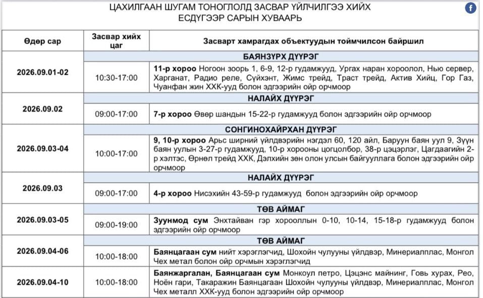 Маргааш Баянзүрх, Налайхын зарим хэсэгт цахилгаан хязгаарлана 1 Маргааш зарим байршилд цахилгаан хязгаарлана